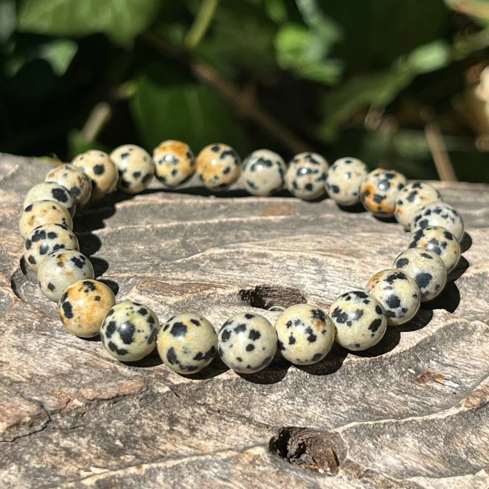 8mm stretchable Dalmatian bracelet‎